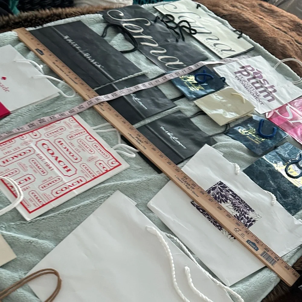 20 Assorted Empty Designer Shopping Bags Collection